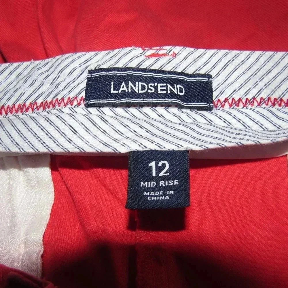 LANDS’ END Orange Mid-Rise Bermuda Shorts Size 12 - Picture 4 of 4